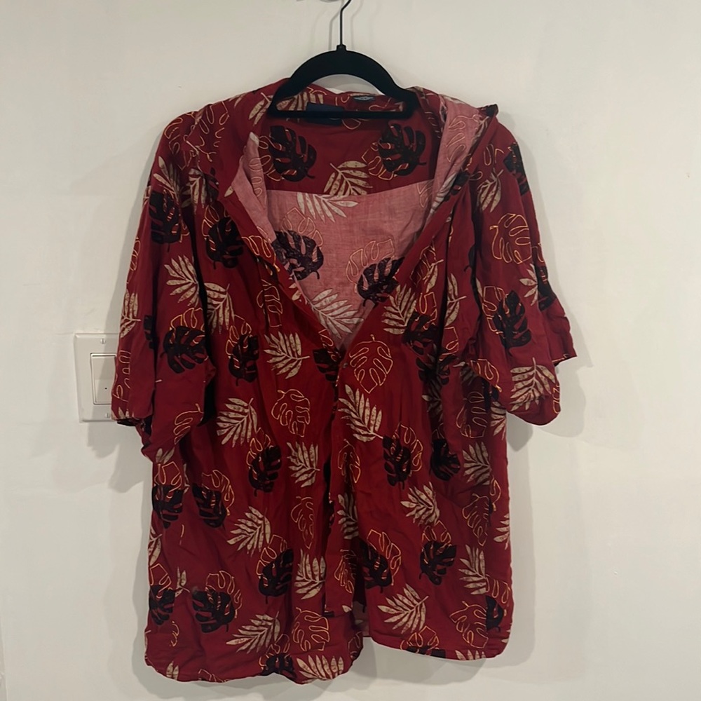 Button down with leaves